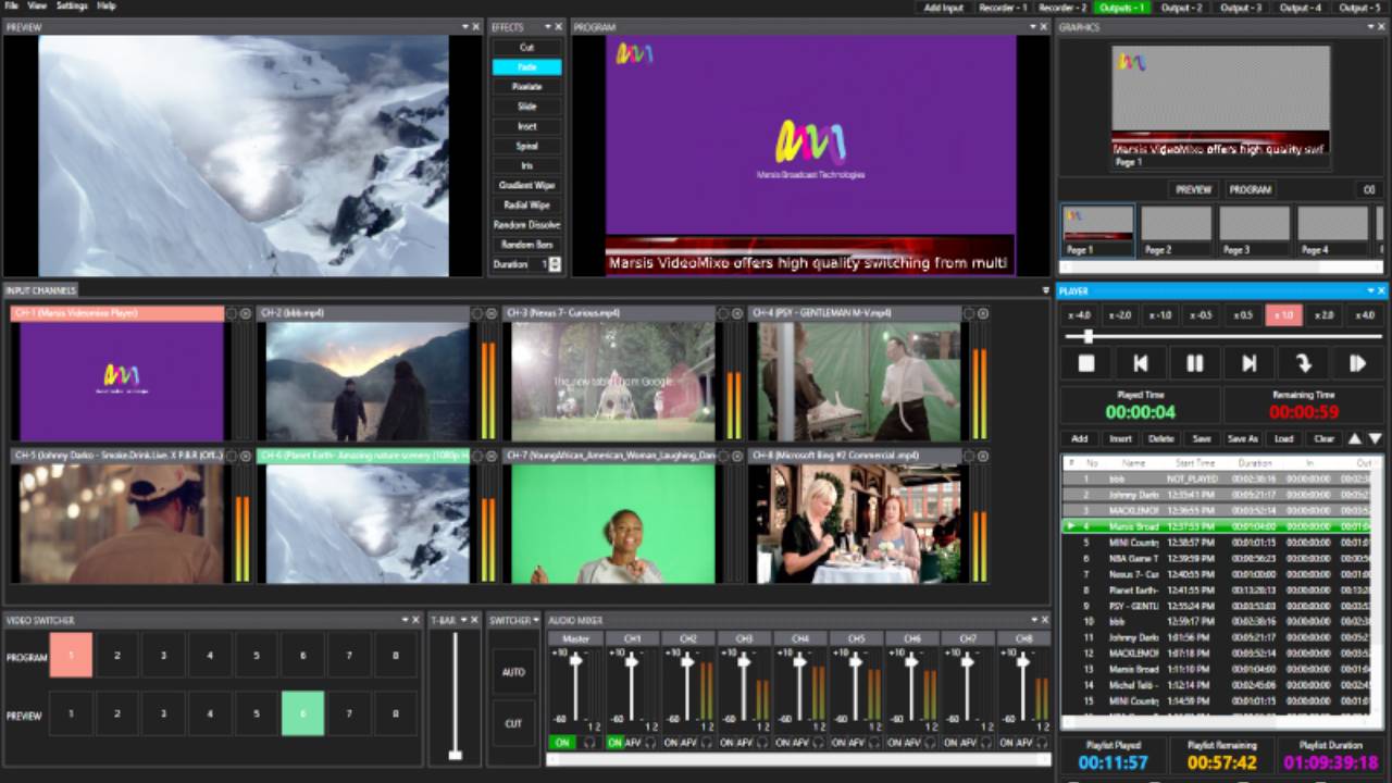Marsis VideoMixo Live Video Streaming Software